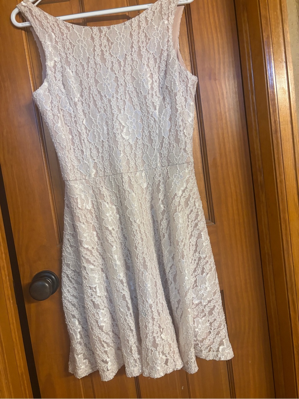 Juniors Gorgeous Ivory Lace Dress Fit-and-Flare Sleeveless